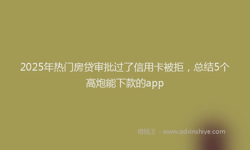 2025年热门房贷审批过了信用卡被拒，总结5个高炮能下款的app