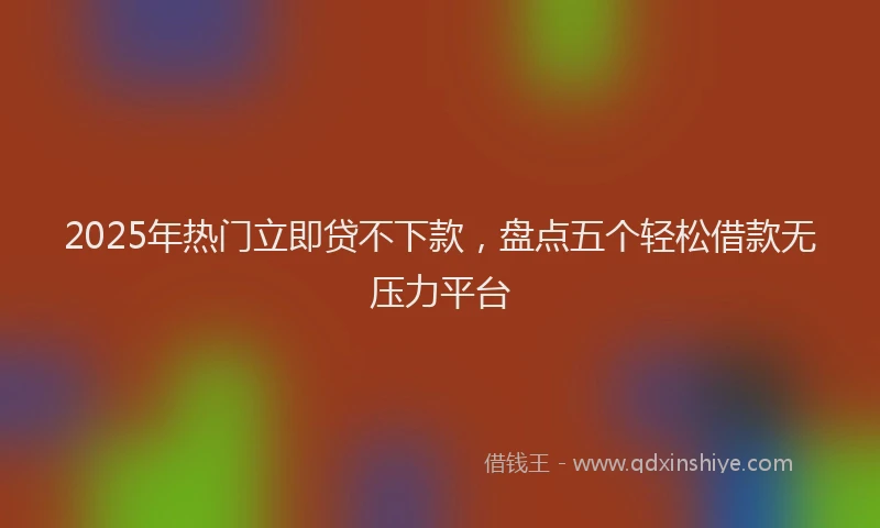 2025年热门立即贷不下款，盘点五个轻松借款无压力平台