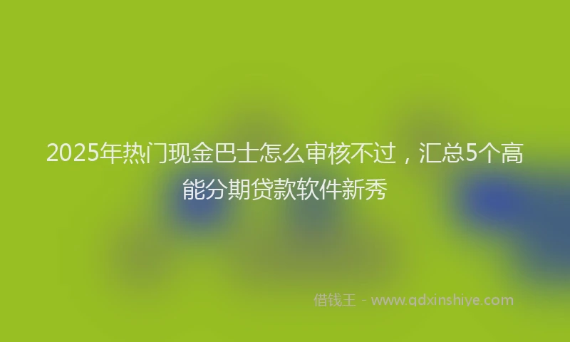 2025年热门现金巴士怎么审核不过，汇总5个高能分期贷款软件新秀