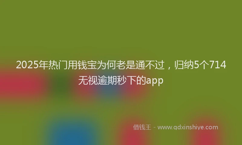 2025年热门用钱宝为何老是通不过，归纳5个714无视逾期秒下的app