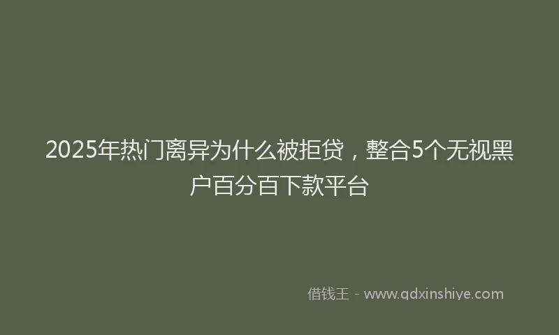 2025年热门离异为什么被拒贷，整合5个无视黑户百分百下款平台