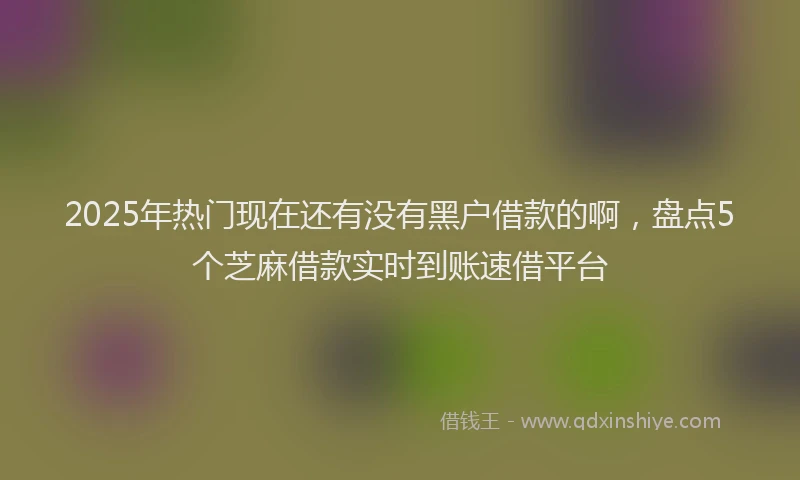 2025年热门现在还有没有黑户借款的啊，盘点5个芝麻借款实时到账速借平台