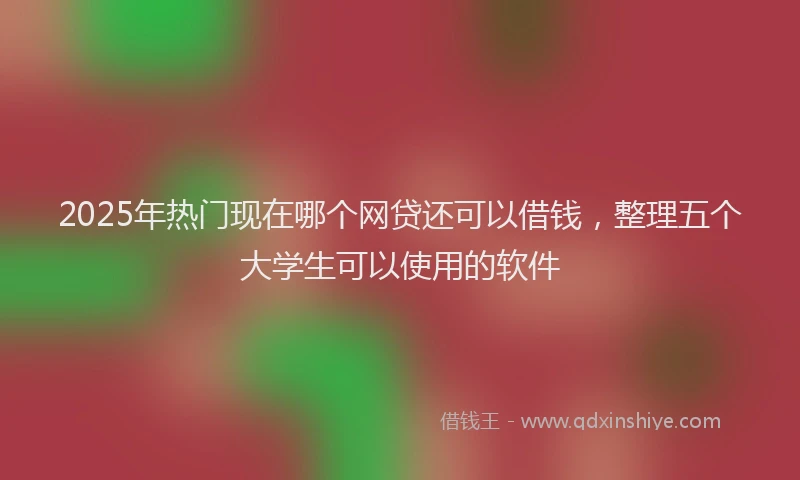 2025年热门现在哪个网贷还可以借钱，整理五个大学生可以使用的软件