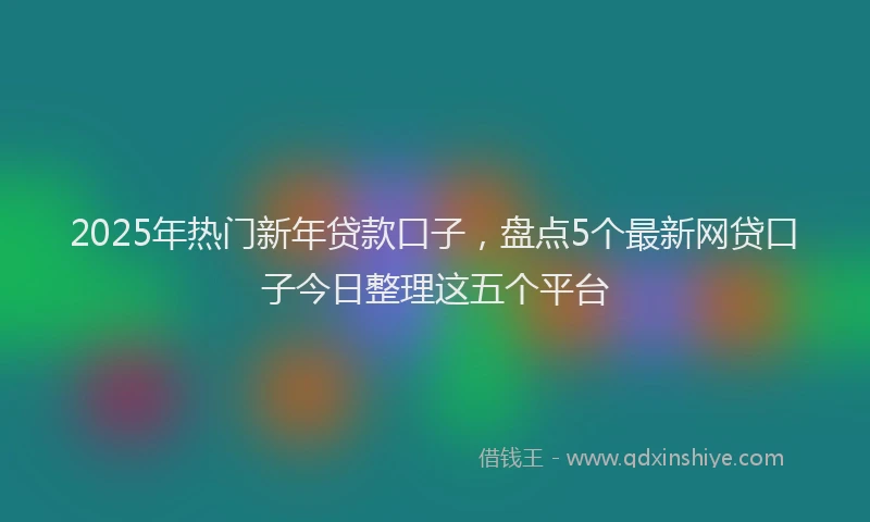 2025年热门新年贷款口子，盘点5个最新网贷口子今日整理这五个平台