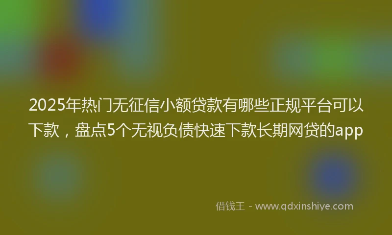 2025年热门无征信小额贷款有哪些正规平台可以下款，盘点5个无视负债快速下款长期网贷的app