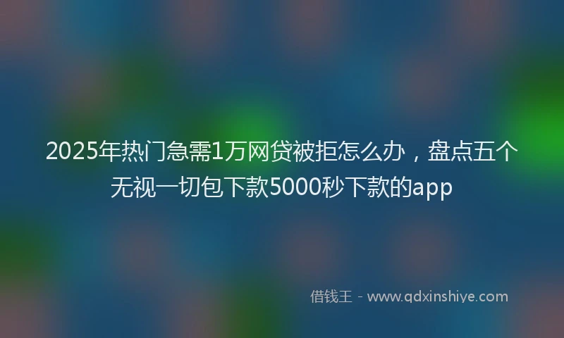 2025年热门急需1万网贷被拒怎么办，盘点五个无视一切包下款5000秒下款的app