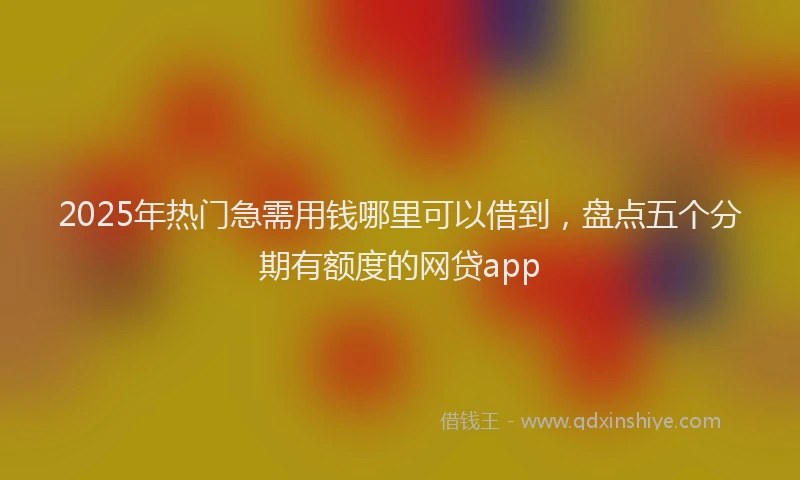 2025年热门急需用钱哪里可以借到，盘点五个分期有额度的网贷app