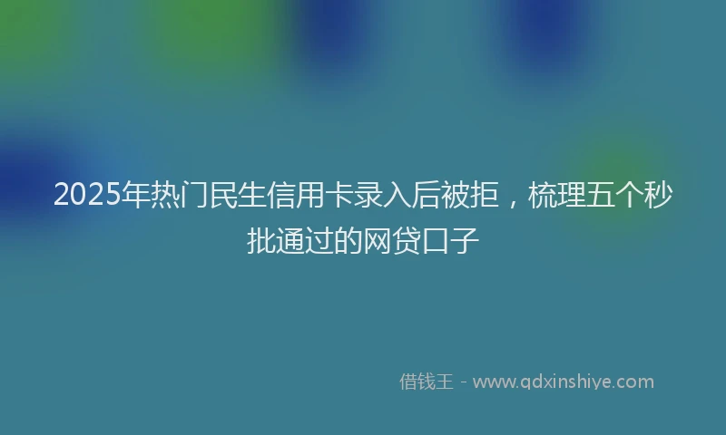 2025年热门民生信用卡录入后被拒，梳理五个秒批通过的网贷口子