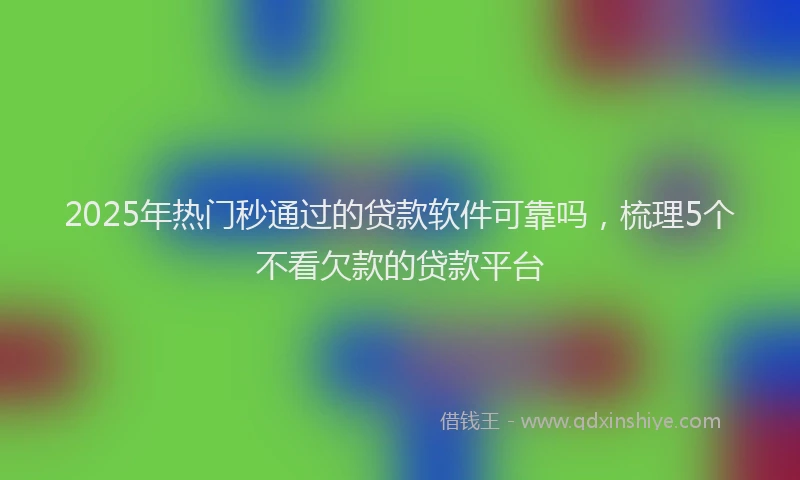 2025年热门秒通过的贷款软件可靠吗，梳理5个不看欠款的贷款平台
