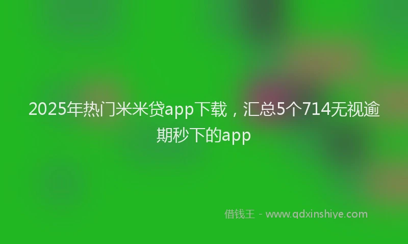 2025年热门米米贷app下载，汇总5个714无视逾期秒下的app