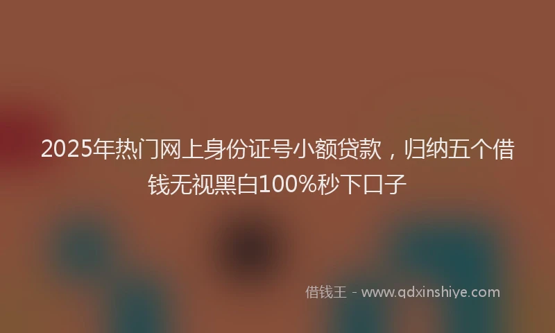 2025年热门网上身份证号小额贷款，归纳五个借钱无视黑白100%秒下口子