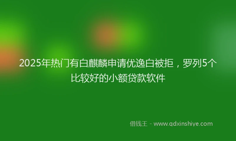 2025年热门有白麒麟申请优逸白被拒，罗列5个比较好的小额贷款软件