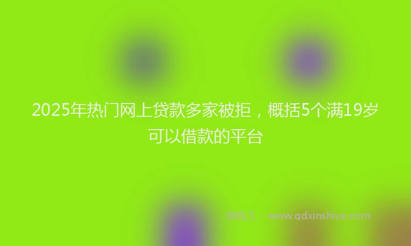 2025年热门网上贷款多家被拒，概括5个满19岁可以借款的平台
