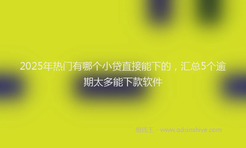 2025年热门有哪个小贷直接能下的，汇总5个逾期太多能下款软件