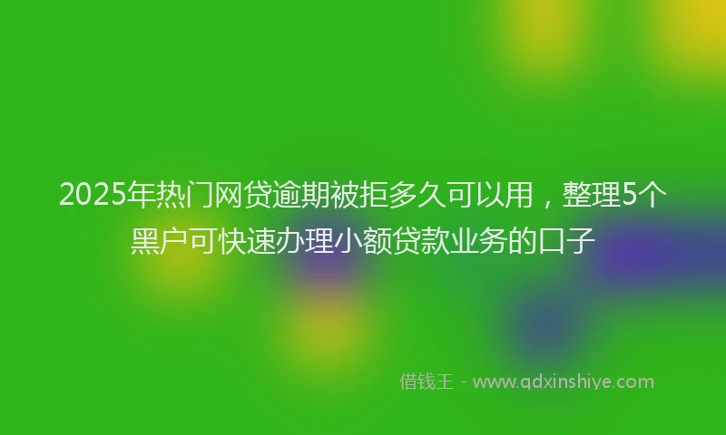 2025年热门网贷逾期被拒多久可以用，整理5个黑户可快速办理小额贷款业务的口子