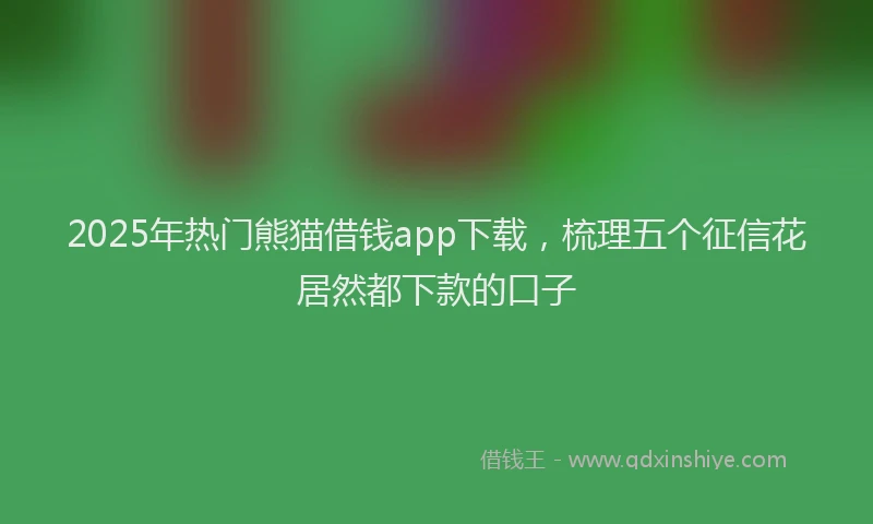 2025年热门熊猫借钱app下载，梳理五个征信花居然都下款的口子