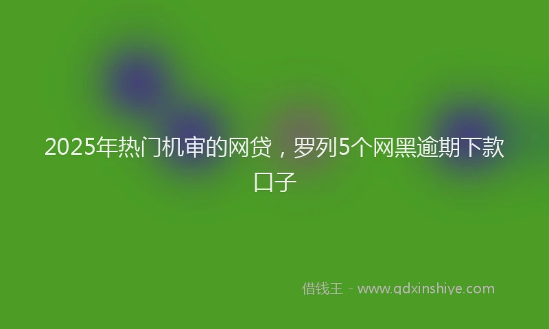 2025年热门机审的网贷，罗列5个网黑逾期下款口子