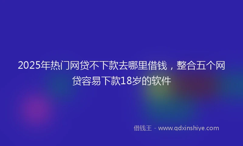 2025年热门网贷不下款去哪里借钱，整合五个网贷容易下款18岁的软件