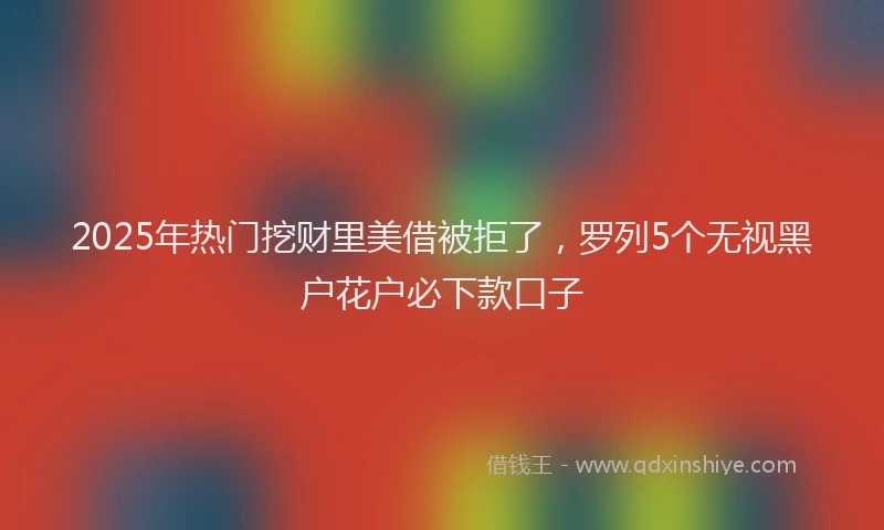 2025年热门挖财里美借被拒了，罗列5个无视黑户花户必下款口子