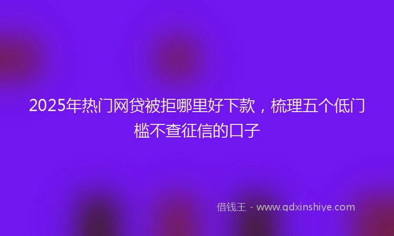 2025年热门网贷被拒哪里好下款，梳理五个低门槛不查征信的口子