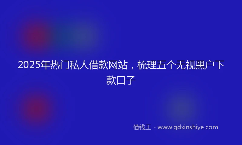 2025年热门私人借款网站，梳理五个无视黑户下款口子