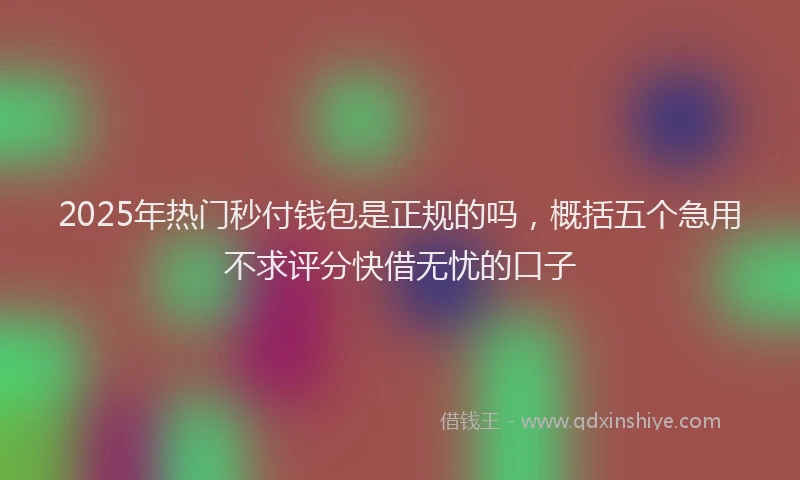 2025年热门秒付钱包是正规的吗，概括五个急用不求评分快借无忧的口子