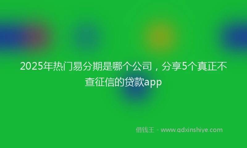 2025年热门易分期是哪个公司，分享5个真正不查征信的贷款app