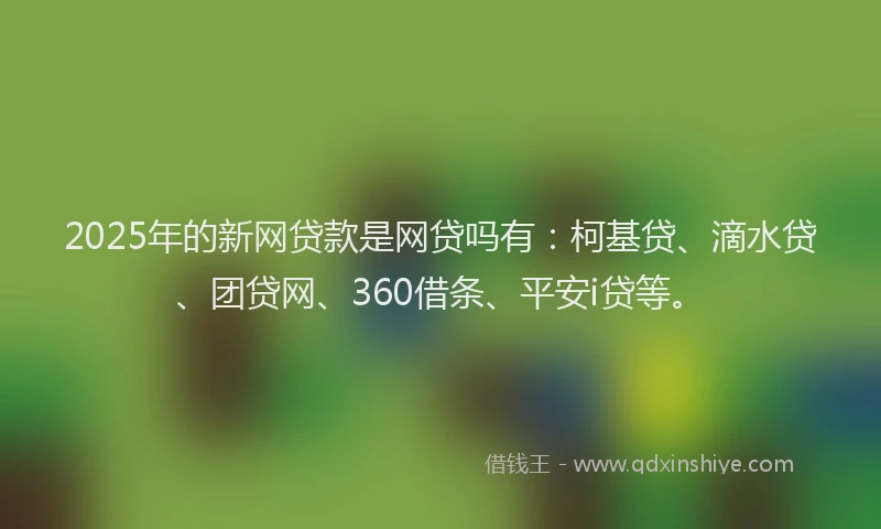 2025年的新网贷款是网贷吗有：柯基贷、滴水贷、团贷网、360借条、平安i贷等。