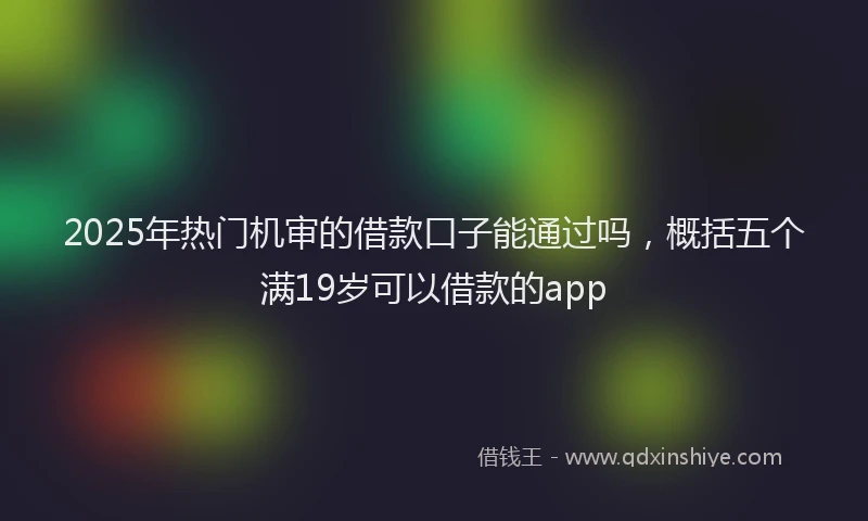 2025年热门机审的借款口子能通过吗，概括五个满19岁可以借款的app