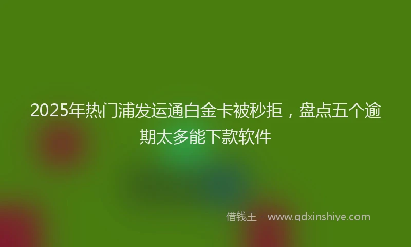 2025年热门浦发运通白金卡被秒拒，盘点五个逾期太多能下款软件