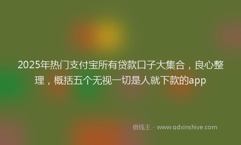 2025年热门支付宝所有贷款口子大集合，良心整理，概括五个无视一切是人就下款的app