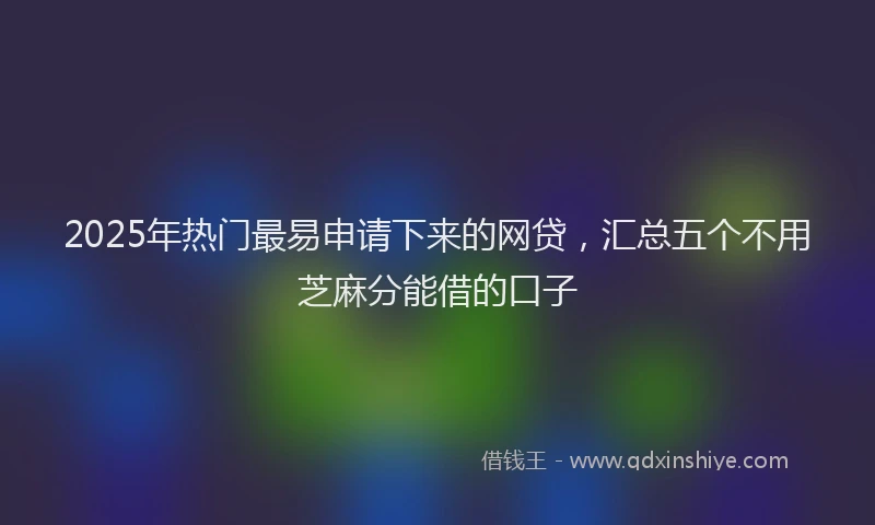 2025年热门最易申请下来的网贷，汇总五个不用芝麻分能借的口子