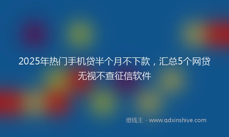 2025年热门手机贷半个月不下款，汇总5个网贷无视不查征信软件