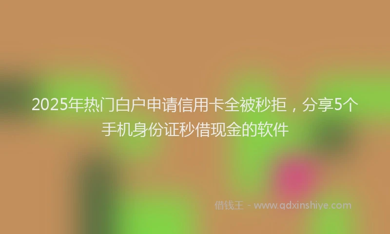 2025年热门白户申请信用卡全被秒拒，分享5个手机身份证秒借现金的软件