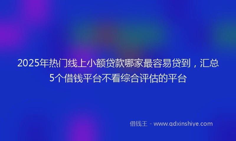 2025年热门线上小额贷款哪家最容易贷到，汇总5个借钱平台不看综合评估的平台