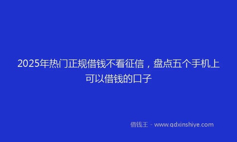 2025年热门正规借钱不看征信，盘点五个手机上可以借钱的口子