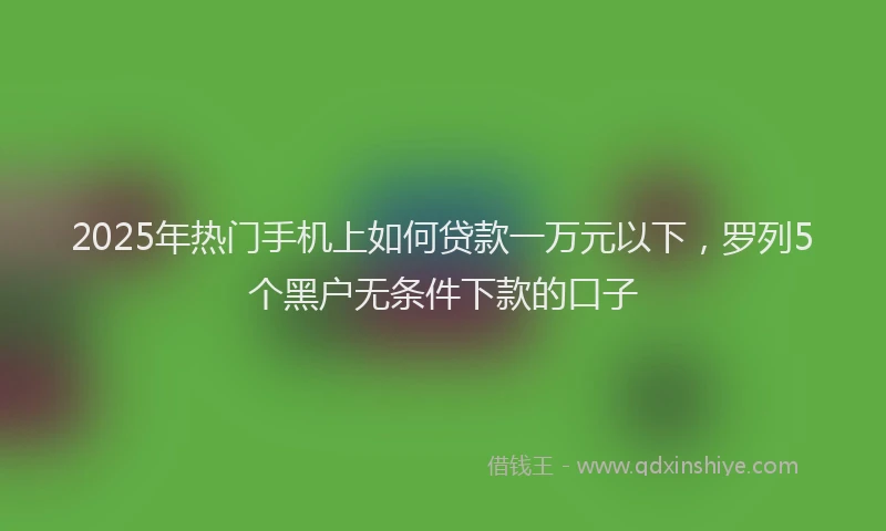 2025年热门手机上如何贷款一万元以下，罗列5个黑户无条件下款的口子