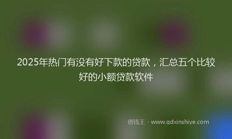 2025年热门有没有好下款的贷款，汇总五个比较好的小额贷款软件