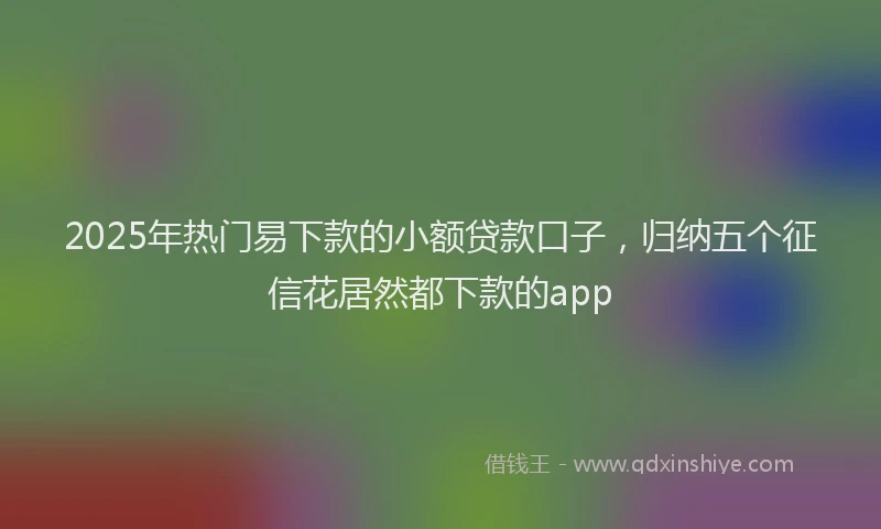 2025年热门易下款的小额贷款口子，归纳五个征信花居然都下款的app