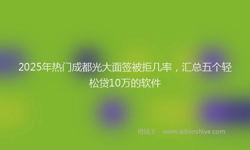 2025年热门成都光大面签被拒几率，汇总五个轻松贷10万的软件