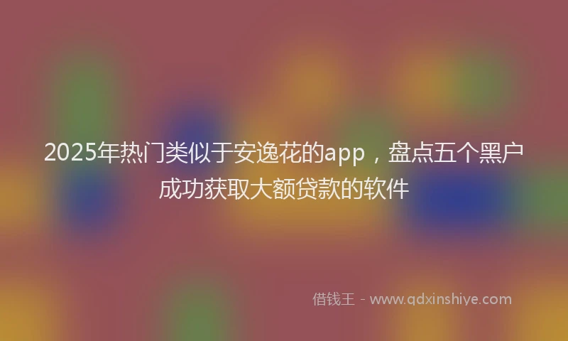 2025年热门类似于安逸花的app，盘点五个黑户成功获取大额贷款的软件