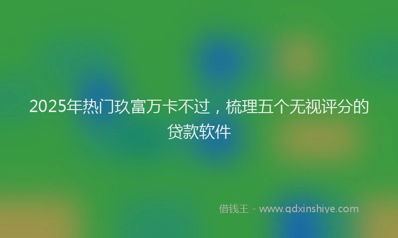2025年热门玖富万卡不过，梳理五个无视评分的贷款软件