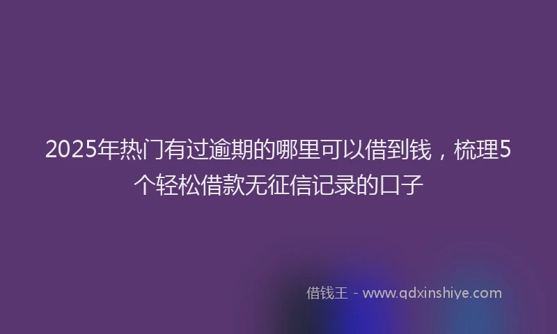 2025年热门有过逾期的哪里可以借到钱，梳理5个轻松借款无征信记录的口子