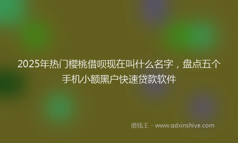 2025年热门樱桃借呗现在叫什么名字，盘点五个手机小额黑户快速贷款软件