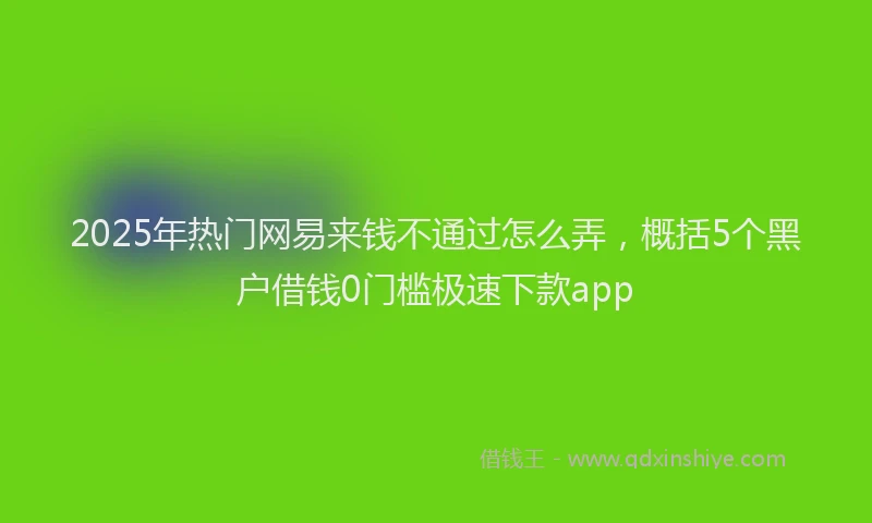 2025年热门网易来钱不通过怎么弄，概括5个黑户借钱0门槛极速下款app
