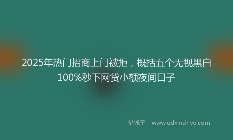 2025年热门招商上门被拒，概括五个无视黑白100%秒下网贷小额夜间口子