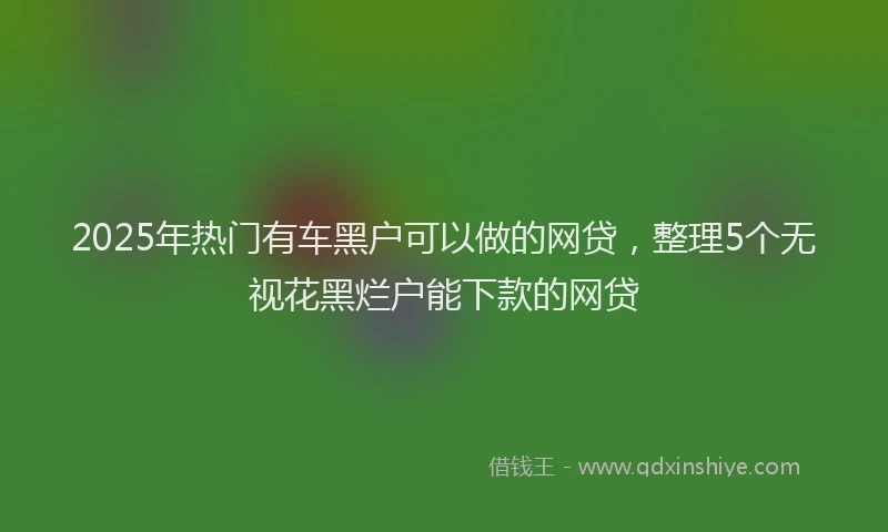 2025年热门有车黑户可以做的网贷，整理5个无视花黑烂户能下款的网贷