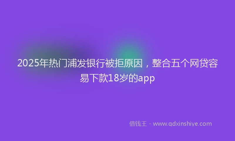 2025年热门浦发银行被拒原因，整合五个网贷容易下款18岁的app