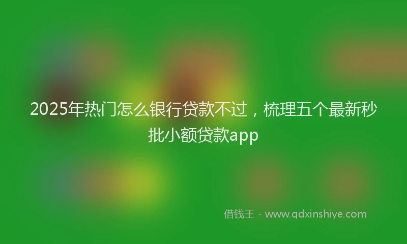 2025年热门怎么银行贷款不过，梳理五个最新秒批小额贷款app