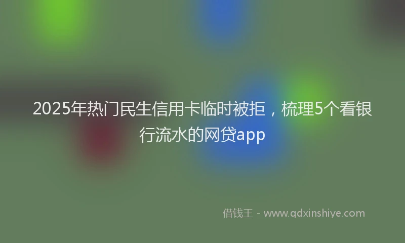 2025年热门民生信用卡临时被拒，梳理5个看银行流水的网贷app